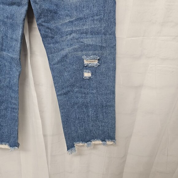 Blue Barrel Distressed Cropped Jeans Rustic Boho 28 - Picture 12 of 15